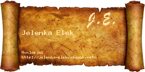 Jelenka Elek névjegykártya
