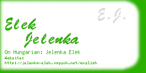 elek jelenka business card
